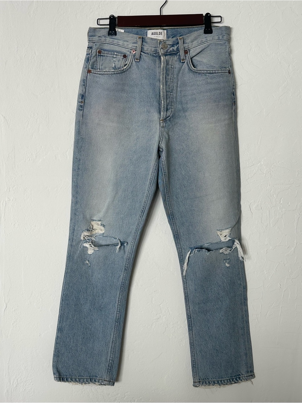AGOLDE Riley high rise crop 100% organic cotton jeans size 27